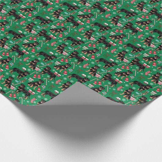 Rottweiler-Weihnachtsbaum Geschenkpapier (Ecke)