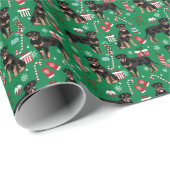 Rottweiler-Weihnachtsbaum Geschenkpapier (Rolleneckpunkt)