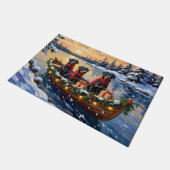 Rottweiler Weihnachtsboot Urlaub Fußmatte (Schrägansicht)
