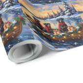 Rottweiler Weihnachtsboot Urlaub Geschenkpapier (Rolleneckpunkt)