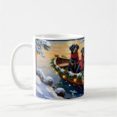 Rottweiler Weihnachtsboot Urlaub Kaffeetasse (Links)