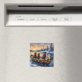 Rottweiler Weihnachtsboot Urlaub Magnet (In Situ (Geschirrspüler))