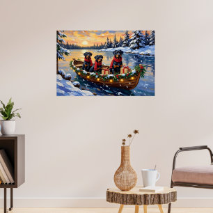 Rottweiler Weihnachtsboot Urlaub Poster