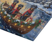 Rottweiler Weihnachtsboot Urlaub Schneidebrett (Ecke)