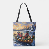 Rottweiler Weihnachtsboot Urlaub Tasche (Rückseite)