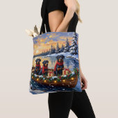 Rottweiler Weihnachtsboot Urlaub Tasche (Von Nahem)