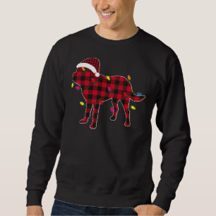 Rottweiler Weihnachtsfeier Rote Karierte Buffalo P Sweatshirt