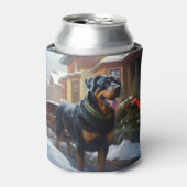 Rottweiler Weihnachtsfeiertage Dosenkühler (Kanne Vorderseite)