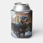 Rottweiler Weihnachtsfeiertage Dosenkühler (Kanne Rückseite)