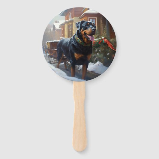 Rottweiler Weihnachtsfeiertage Fächer (Vorderseite)
