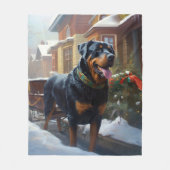 Rottweiler Weihnachtsfeiertage Fleecedecke (Vorderseite)