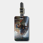 Rottweiler Weihnachtsfeiertage Gepäckanhänger (Vorderseite vertikal)