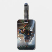 Rottweiler Weihnachtsfeiertage Gepäckanhänger (Rückseite vertikal)