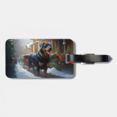 Rottweiler Weihnachtsfeiertage Gepäckanhänger (Rückseite horizontal)