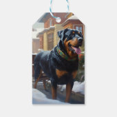 Rottweiler Weihnachtsfeiertage Geschenkanhänger (Rückseite)