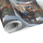 Rottweiler Weihnachtsfeiertage Geschenkpapier (Rolleneckpunkt)