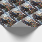 Rottweiler Weihnachtsfeiertage Geschenkpapier (Ecke)