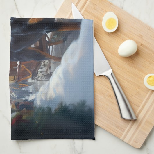 Rottweiler Weihnachtsfeiertage Geschirrtuch (Viertel Falte)