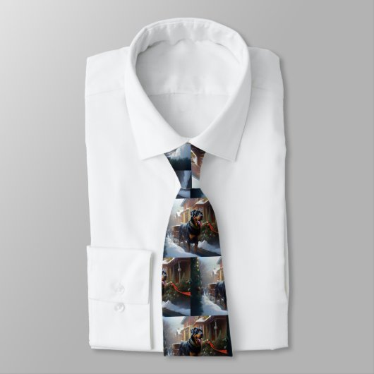 Rottweiler Weihnachtsfeiertage Krawatte (Gebunden)