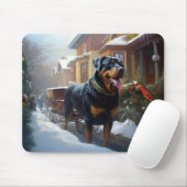 Rottweiler Weihnachtsfeiertage Mousepad (Mit Mouse)