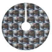 Rottweiler Weihnachtsfeiertage Polyester Weihnachtsbaumdecke (Vorderseite)