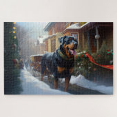 Rottweiler Weihnachtsfeiertage Puzzle (Horizontal)