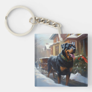 Rottweiler Weihnachtsfeiertage Schlüsselanhänger
