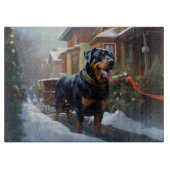 Rottweiler Weihnachtsfeiertage Schneidebrett (Vorderseite)