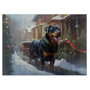 Rottweiler Weihnachtsfeiertage Schneidebrett