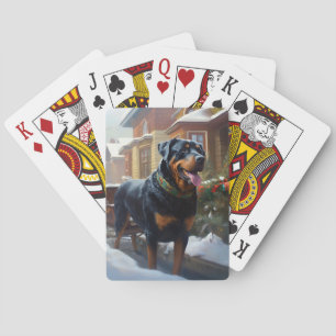 Rottweiler Weihnachtsfeiertage Spielkarten