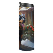 Rottweiler Weihnachtsfeiertage Thermosbecher (Nach rechts gedreht)