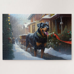 Rottweiler Weihnachtsfestzeit Puzzle