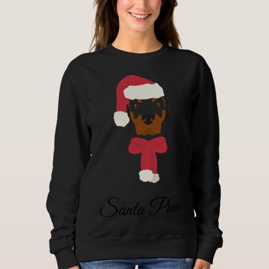 Rottweiler Weihnachtsfotografie Hund mit dem Weihn Sweatshirt (Vorderseite)