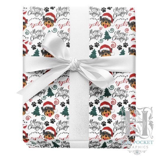 Rottweiler Weihnachtsgeschenkpapier Geschenkpapier