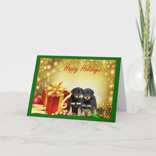 Rottweiler Weihnachtskarten-Geschenke Feiertagskarte (Vorderseite)