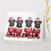 Rottweiler Weihnachtskleid Santa Hut Karte (Gelbe Blume)