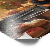 Rottweiler Weihnachtskost Feiertag Fotodruck (Ecke)