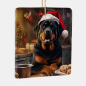Rottweiler Weihnachtskost Feiertag Keramikornament (Rechts)