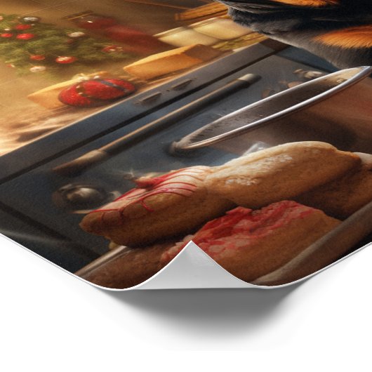 Rottweiler Weihnachtskost Feiertag Poster (Ecke)