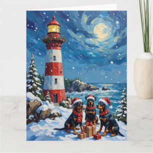 Rottweiler Weihnachtsleuchtturm Urlaub Karte