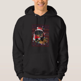 Rottweiler Weihnachtslicht Ugly Sweater Hund Lover Hoodie