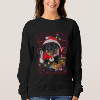 Rottweiler Weihnachtslicht Ugly Sweater Hund Lover Sweatshirt