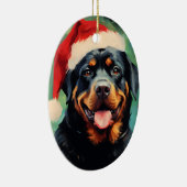 Rottweiler Weihnachtsmalerei Keramik Ornament (Rechts)