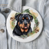 Rottweiler Weihnachtsmann Festliche Jungfrau Button (Beispiel)
