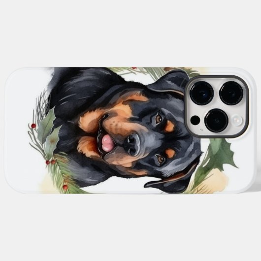 Rottweiler Weihnachtsmann Festliche Jungfrau Case-Mate iPhone Hülle (Rückseite (Horizontal))