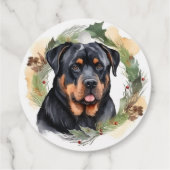 Rottweiler Weihnachtsmann Festliche Jungfrau Geschenkanhänger (Rückseite)