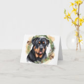 Rottweiler Weihnachtsmann Festliche Jungfrau Karte (Gelbe Blume)