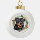 Rottweiler Weihnachtsmann Festliche Jungfrau Keramik Kugel-Ornament (Vorderseite)