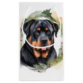 Rottweiler Weihnachtsmann Festliche Jungfrau Kleine Geschenktüte (Rückseite)