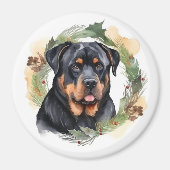 Rottweiler Weihnachtsmann Festliche Jungfrau Magnet (Vorne)